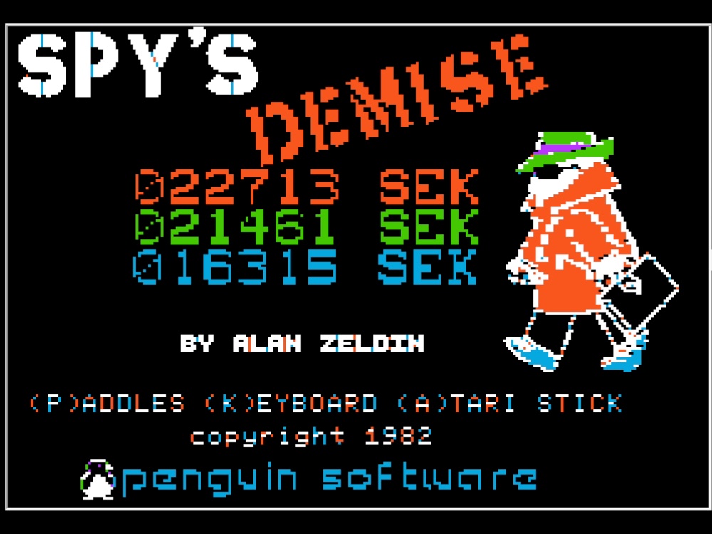 Title Screen of Spys Demise for Apple II